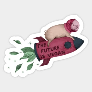 space pig - pink Sticker
